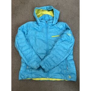 BEAUTIFUL! SPYDER Puffer/Winter JACKET - Aqua/Turquoise Blue - SIZE XL
